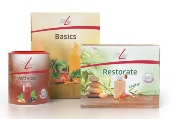 FitLine Optimal-Set (PowerCocktail + Basics + Restorate Exotic)
